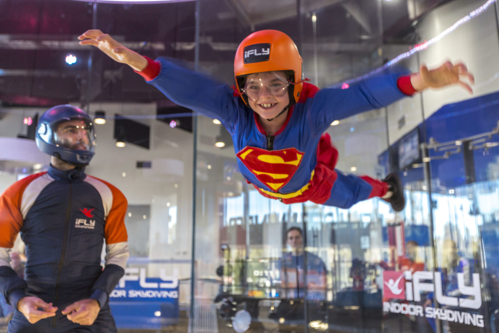 single mum, schools holidays, iFly review, superhero